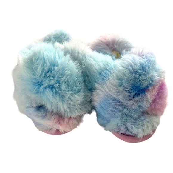 J. Crew Other - J. Crew Kids Fuzzy Slippers - Pastel Blue and Pink